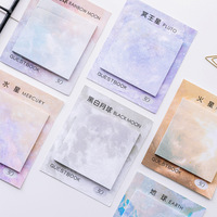 Carré belle planète Notes mémo détachable et collant peinture à l'huile notes autocollantes 30 notes pour N fois