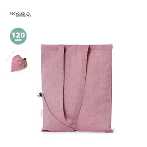 Borsa pieghevole in cotone riciclato gadget ecologici - Product Image 1