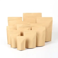 Sacs en papier kraft marron, tailles multiples, refermables, en aluminium, pochette à fermeture éclair doublée, sans fenêtre, vente en gros, unités