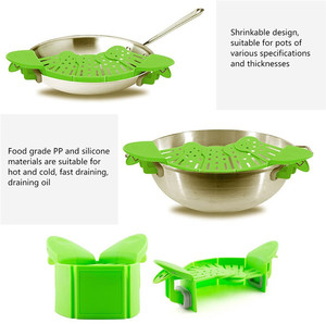 Heat Resistant Kitchen Pan Pot Bowl Clip Collapsible Silicone <b>Sink</b> <b>Strainer</b> for Vegetable Noodles Cooking - Product Image 4
