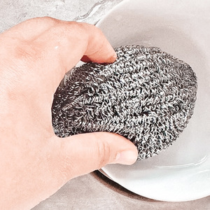 Stainless Steel Scouring Pad Round Heavy Duty For Kitchen Dishwashing Pot Cleaning - Product Image 1