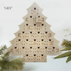 卸売 キャビネットdiy木材-クリスマスツリー引き出しカレンダーキャビネットDIY木製カレンダー