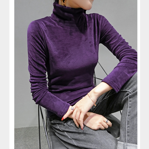 Moda autunno <span class=keywords><strong>donna</strong></span> dolcevita caldo inverno Cashmere T-shirt Slim Casual a maniche lunghe T-shirt da <span class=keywords><strong>donna</strong></span> top spessi - Product Image 1