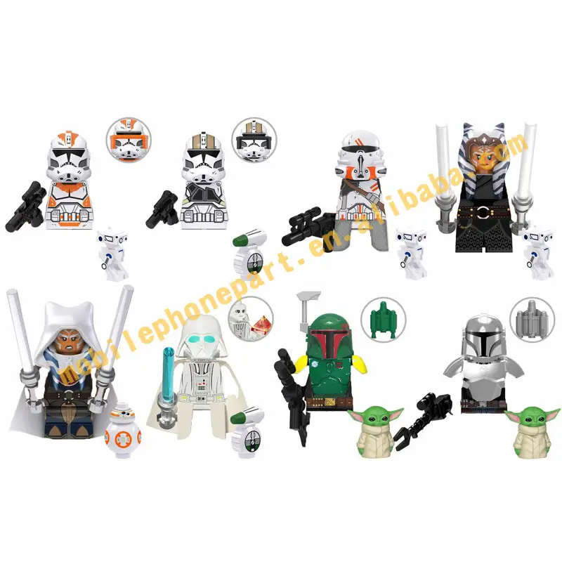 SW Star Space Wars 221 Clone Trooper Gunner Airbrne White Darth Vader Fett Mini figura de acción bloques de construcción juguetes para niños TV6102