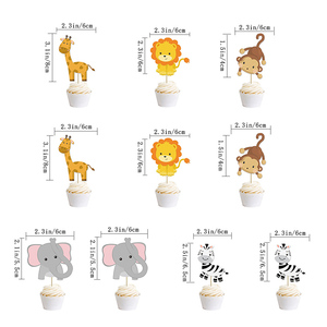 Lot de Décorations d'<span class=keywords><strong>Anniversaire</strong></span> Thème Safari <span class=keywords><strong>Jungle</strong></span> en Gros : Bannière Joyeux <span class=keywords><strong>Anniversaire</strong></span>, Spirales et Décorations de Gâteau pour Fêtes d'Enfants - Product Image 3