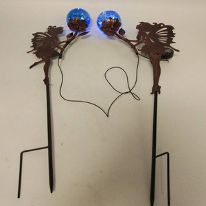 Lampes solaires de jardin féeriques, piquets en métal, décoration LED pour patio extérieur, pelouse, lot de 2 - Product Image 2