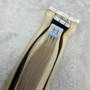 Adhesive Invisible Tape In Hair Extensions With Wavy and 613 Tape In Extensions Human Hair