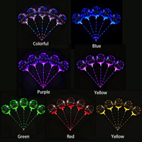 Ballon lumineux LED Bobo 2026, style dessin animé varié, transparent, pour marché nocturne, ambiance colorée, livraison directe