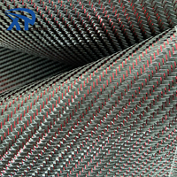 Kain Reflektif Serat Karbon Merah Metalik Twill Grosir Pabrik