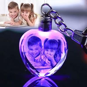 Factory <b>Cheap</b> Wholesale Blank <b>Crystal</b> Glass Keychains Custom 3d Laser Engraving Car Logo <b>Crystal</b> Led Key Chain - Product Image 1