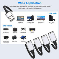 Hub USB 2.0 3.0 FJGEAR, Adaptador de 4 Puertos, Divisor USB Múltiple, 1 Macho a 4 Hembras, Cable de Extensión para Laptop, PC, Escritorio, Cargador