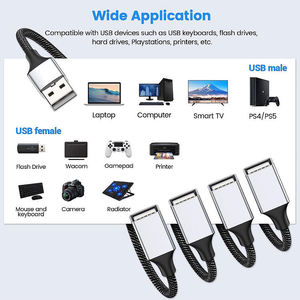 Hub USB FJGEAR 2.0 3.0, adaptateur 4 ports, répartiteur multi-USB, 1 mâle vers 4 femelles, cordon d'extension pour ordinateur portable, <span class=keywords><strong>PC</strong></span>, chargeur de <span class=keywords><strong>bureau</strong></span>, hub USB - Product Image 2