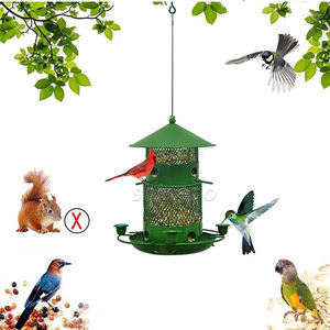 Venta al por mayor de comederos de pájaros de metal suspendidos al aire libre de gran capacidad comederos de pájaros salvajes para Sparrow Chickadee Goldfinch Eat - Product Image 5