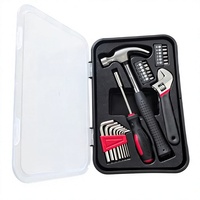 Kit d'outils multifonctionnels pour la maison, 23 pièces, boîte à outils compacte pour les réparations quotidiennes avec marteau, clé à molette, tournevis