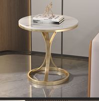 Table basse en marbre de luxe légère, design italien, cadre en métal, table de chevet pour salon, table à thé pour balcon