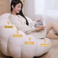 Fauteuil pouf inclinable couleur crème, design moderne et minimaliste, canapé citrouille, chaise individuelle pour balcon et maison, vente en gros