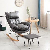 Chaise berçante moderne de dossier en bois Offre Spéciale de tissu pour le salon