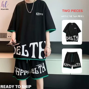 Men's Plus Size Casual Summer Sports Suit Breathable Printed Short Sleeve T-shirt and Shorts 2-Piece Running Tracksuits <b>Set</b> - Product Image 2