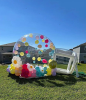 Tente gonflable publicitaire pour fêtes en plein air avec tunnel transparent pour événements en plein air Greenlemon GL-005