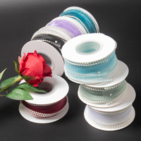 Ruban en organza transparent avec perles de 4 cm, ruban en fil de queue de poisson pour bouquet de mariage, boîte cadeau, emballage de gâteau, décoration de nœuds
