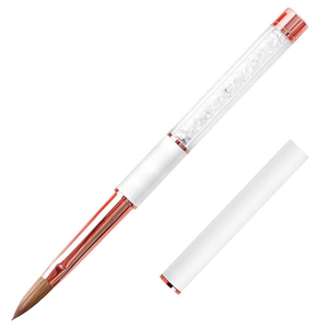 Pinceaux à ongles en acrylique 100% pur Kolinsky, différentes tailles # 8- # 24 Outils de manucure professionnels à manche ondulé en cristal blanc - Product Image 1