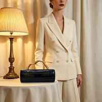 Pochette de Soirée de Luxe en Similicuir PU à Motif Crocodile pour Femme, Sac à Main Élégant avec Chaîne, Tendance