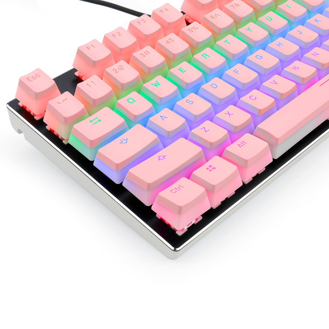 Smart PBT Pudding Keycaps Colorful Backlight Doubleshot Keycaps for Mechanical Keyboard 104 Keys