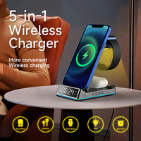Newqi Telefoonhouder Draadloos Laadstation Smart Wekker Draadloze Oplader Voor Mobiele Telefoon Horloge Oortelefoon