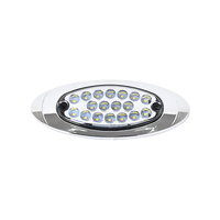 Feu de position latéral ovale lunette chromée 18LED contour lampe à LED blanc LED 24V feux de remorque camion camion lampe de dégagement
