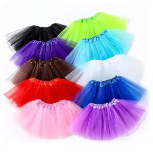 Mini jupe de ballet en maille à 3 couches de haute qualité pour les tout-petits filles jupe tutu bébé en 40 couleurs vives Performance des petites filles