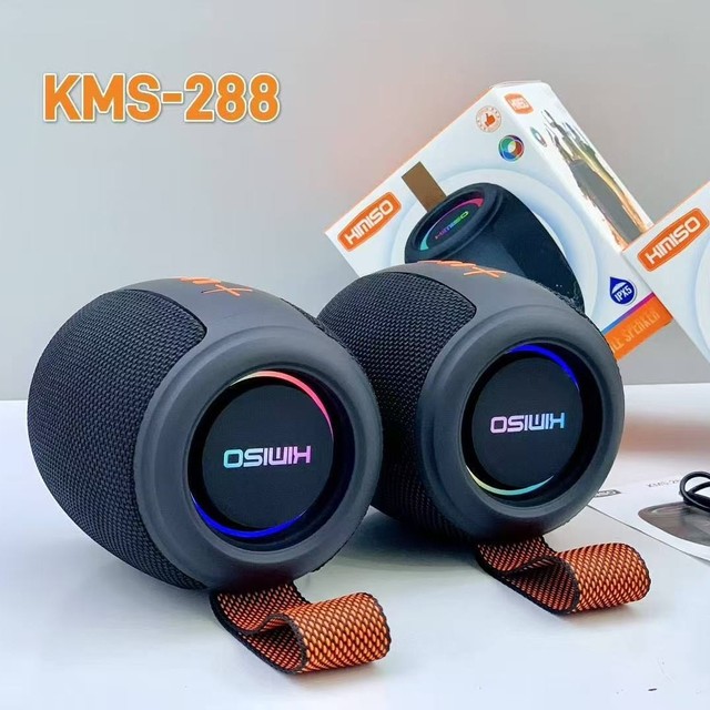 KMS288 Portable  Wireless Speaker 1200mAh Large Battery Colorful Lighting BT Stereo Speaker