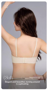 Nouveau soutien-gorge sans armatures confortable pour femme, sans coutures, uni, bonnet 3/4, coussinets amovibles, bretelles ajustables, tricoté, élégant - Product Image 4