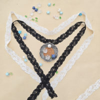 Nouvelles garnitures en dentelle guipure en laine douce et moelleuse, blanches et noires, pour vêtements et accessoires de chemises pour hommes et femmes