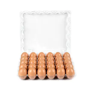 Wholesale 30 Holes Reusable Transparent Plastic Egg Tray Reusable Pet Egg Tray Packing Blister