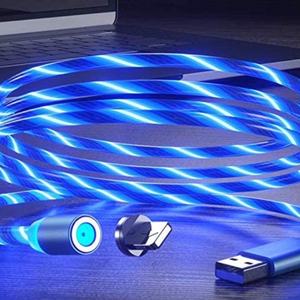 สาย USB เรืองแสงแบบพกพา3 in 1พร้อมไฟ LED สำหรับ iPhone 17 16 15 14 13 Pro Samsung ชาร์จเร็ว - Product Image 3