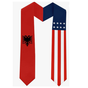 ビンテージアルバニアアルバニアイーグルフラッグユニセックス卒業ストール鉛筆型ショールラップ大学院のスカーフ - Product Image 6