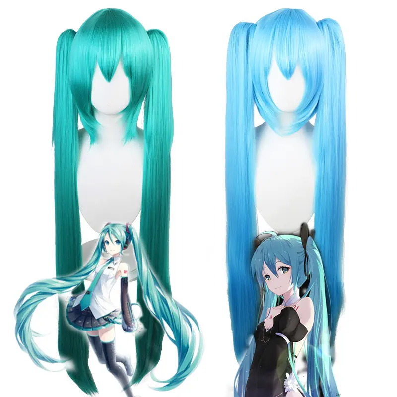 Wholesale Anime Wig Long Wig Cosplay Synthetic Wigs Hair With 2 Ponytails