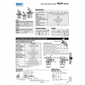 SMC Pneumatics Heavy Duty Cilindro de tope de Cilindros de alto rendimiento Producto - Product Image 1