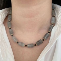 Collar Versátil de Ojo de Tigre para Mujer, Piedra Natural, Estilo Industrial, con Perla de Agua Dulce y Cadena de Eslabones, Joyería de Regalo