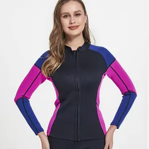 Jacket Canyoning Diving Wetsuit Neoprene Top Neoprene Long Sleeve Front Zip Sports for Scuba Diving Surf Swimming Snorkel Suit