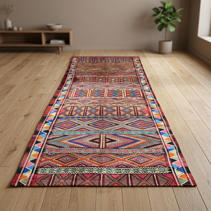 Alfombras de Lana Berber Marroquíes Hechas a Mano para Sala de Estar, Venta al por Mayor, Anudadas a Mano, Patrón Geométrico, Pelo Bajo, Grosor Medio - Product Image 1