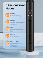 Brosse à dents électrique rechargeable T5 pour adultes, 8 têtes souples, 5 modes, brosse à dents sonique avec étui de voyage, cadeau pour couple OEM/ODM