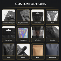 Bolsa de Café Personalizada YOUYI, con Fondo Plano, de Aluminio, con Válvula Unidireccional, Cierre y Ventana Transparente, Grado Alimenticio, Libre de BPA