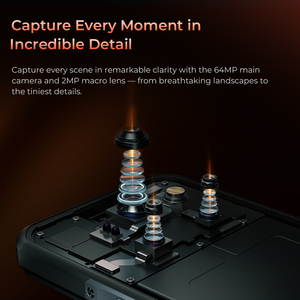 Oukitel WP55S 6.6 pouces 11000 mAh 12 Go + 512 Go de stockage Appareil photo arrière 64 MP / avant 32 MP 4G Double SIM NFC Android 15 Charge 33 W Empreinte digitale - Product Image 6