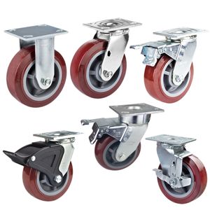 Neue 6-Zoll-Polyurethanräder mit kugellager schweren Industrie rollen für Baustoff lager wagen aus Stahl - Product Image 3