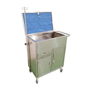 Stainless Steel Emergency <b>Trolley</b> 650x420x850mm With Drawer And Cabinet For Hospital Use - Product Image 3