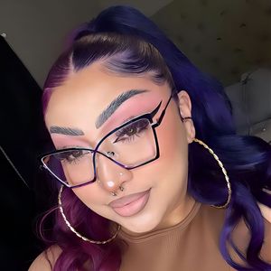 וינטג 'בגודל פרפר משקפיים נשים 2025 עדשה צלולה חדש נקי אור מרובע משקפיים אופנתיים מתכת גדול עין החתול עין - Product Image 2