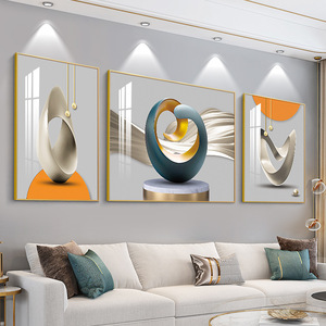 Phòng khách Bắc Âu vải sơn trừu tượng pha lê sứ 3 Bảng tường sơn và vải tường nghệ thuật sơn - Product Image 4