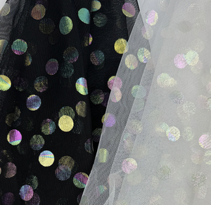 Film de gaufrage à chaud en maille à <span class=keywords><strong>pois</strong></span> bronzés, gaufrage laser, film de gaufrage à chaud coloré, maille de gaufrage colorée, jupes pour filles, tissu en maille coloré - Product Image 2