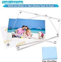 Bingkai Foto Akrilik Magnetik Transparan 8" X 10" untuk Desain Berdiri di Meja Ramah Lingkungan